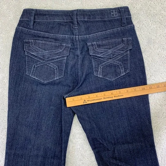 Salt Works NYCE Jeans‎ Womens 4P Med Rise Bootcut Dark Wash Denim 27x27 Actual - Picture 12 of 14